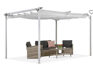 Pérgola metálica marrón