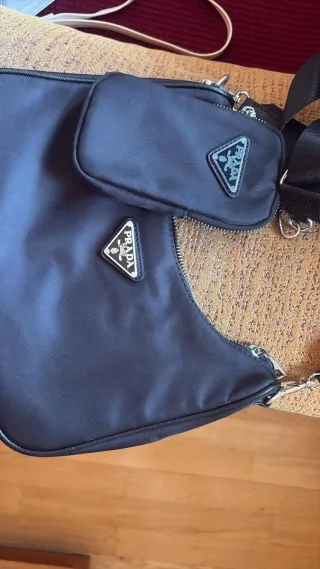Bolso estilo Prada Negro Nylon