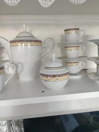 Juego de tazas de té/café de porcelana