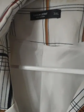 Blazer cuadros blanco y multicolor