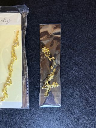 Conjunto Joyería Collar Pendientes Pulsera Dorado