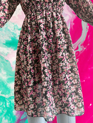 Vestito floreale a maniche lunghe taglia S