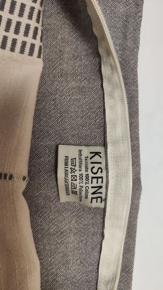 Federe cuscini Kisené tessuto beige/grigio