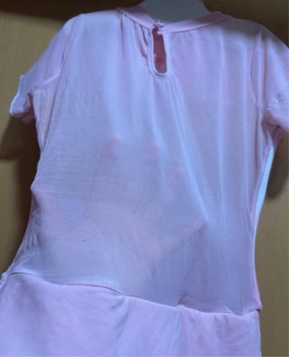 Maillot patinaje artístico rosa con pedrería