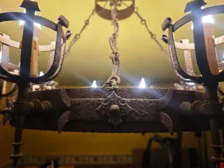 Lámpara de techo rústica de metal