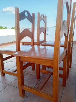 4 Sillas Madera Provenzal