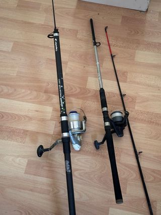 Caña de pescar con carrete