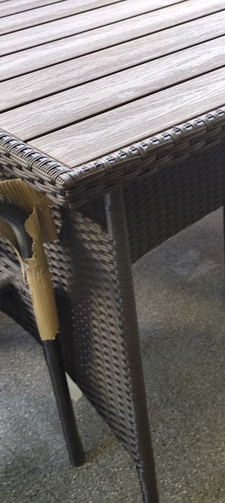 Mesa de Terraza +6 Sillas Ratán  Conjunto completo
