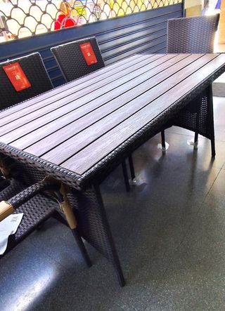 Mesa de Terraza +6 Sillas Ratán  Conjunto completo