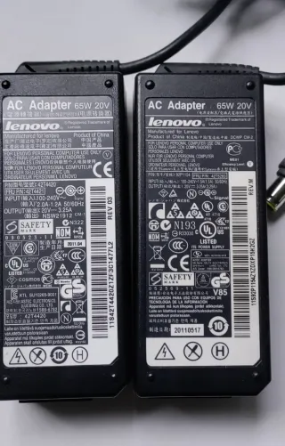 Lote de 2 Cargador Lenovo Original 65W redonda