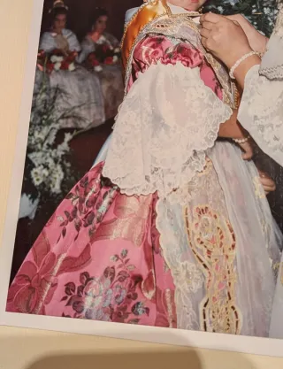 Vestido Fallera Completo Oro y Rosa