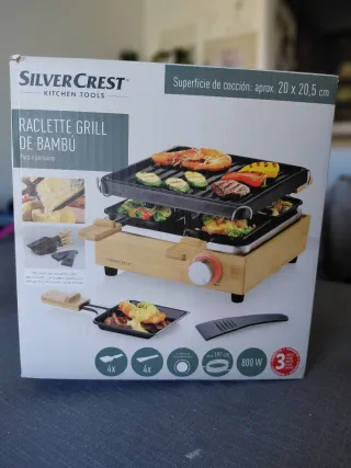 SilverCrest Raclette Grill Bambú 2 personas