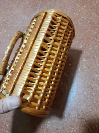 Bolso o joyero de mimbre vintage