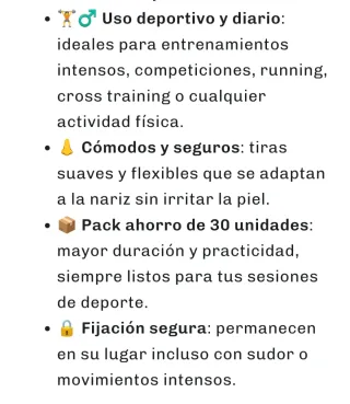 Tiras Nasales ELITEX TRAINING 30 uds