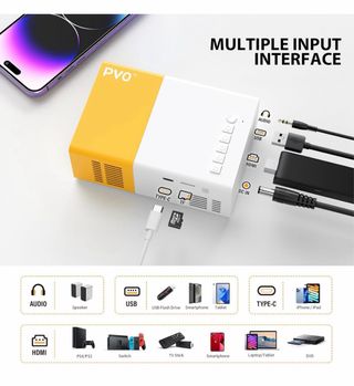 Proyector PVO WiFi Portátil Pantalla Teléfono