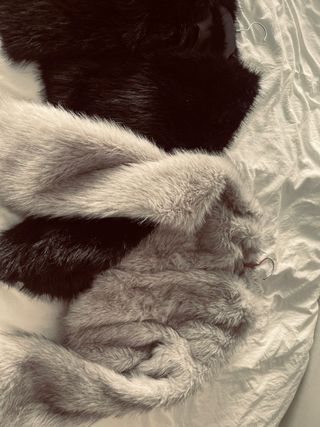 Chaquetas de pelo negro y gris