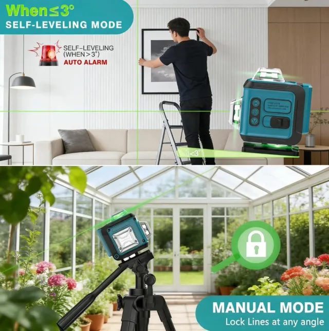 Nivel Láser 16 Líneas Verde 4D 360°