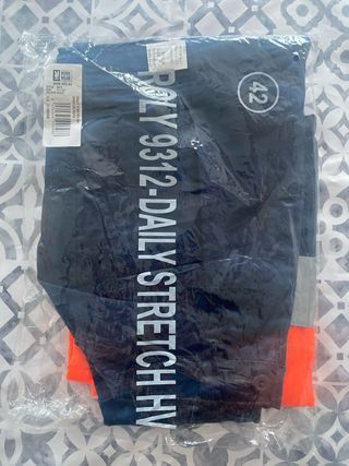 Pantalón alta visibilidad azul naranja talla 42.