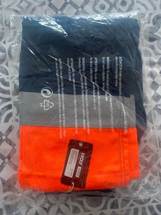 Pantalón alta visibilidad azul naranja talla 42.