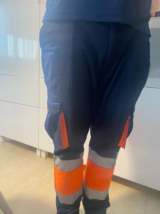 Pantalón alta visibilidad azul naranja talla 42.