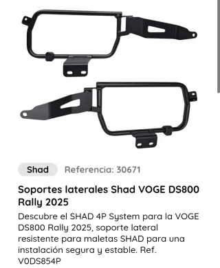 Soporte Lateral Shad 4P VOGE DS800X