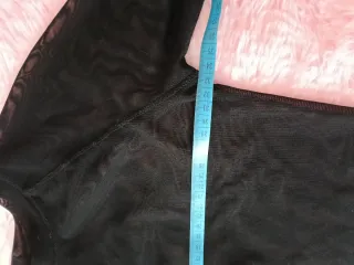 Top negro transparente manga larga