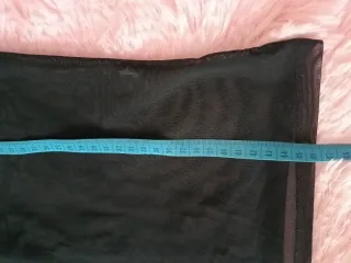 Top negro transparente manga larga