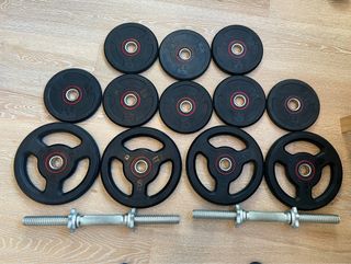 Juego de pesas y barras