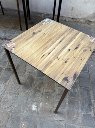 Mesas de terraza madera y metal