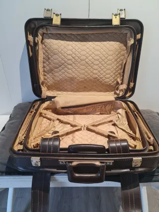 Set de dos Maletas Vintage Gladiator Cuero Marrón