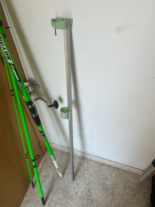 Combo caña pescar + carrete + piqueta