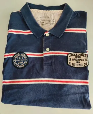 Polo de moda Jack & Jones Rayas Azul y Rojo