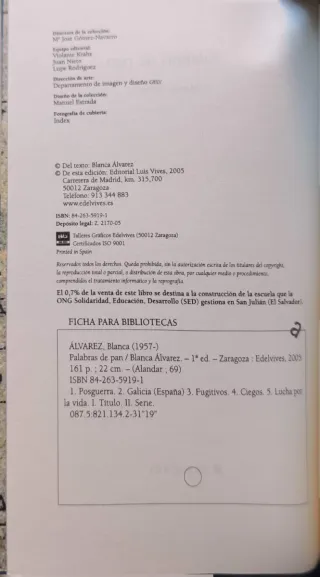 Palabras de pan (Alandar) (Spanish Edition)