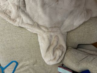 Cazadora pelo sintético niña beige