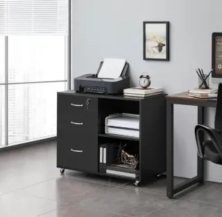Mueble Organizador Negro con Ruedas