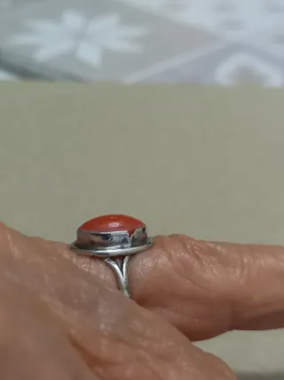 Anello Argento 925 Pietra Arancio