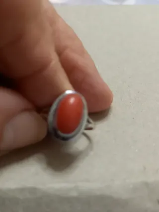 Anello Argento 925 Pietra Arancio