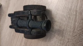 Cañón miniatura madera y metal vintage