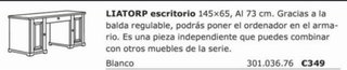 Escritorio IKEA LIATORP Blanco