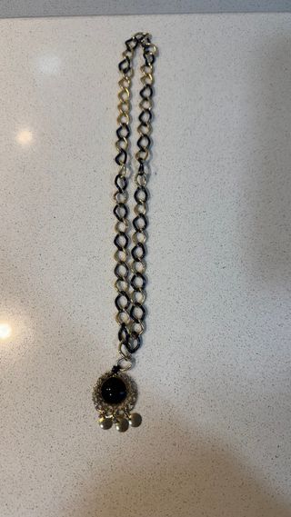 Collar cadena doble oro y negro