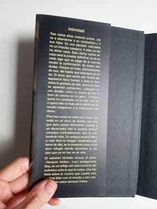 Libro "Intimidad" novela contemporánea