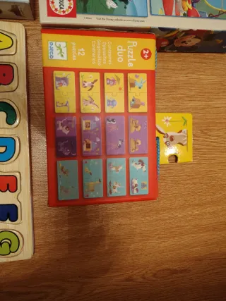 Lote 5 Puzzles Disney y Cars Madera