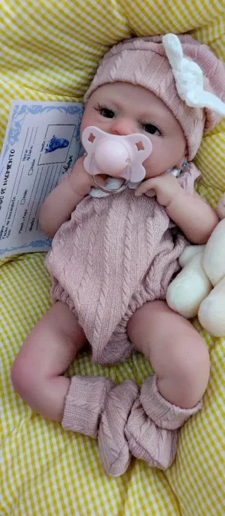 Bebé Reborn Silicona Completa 37 cm ARTESANAL
