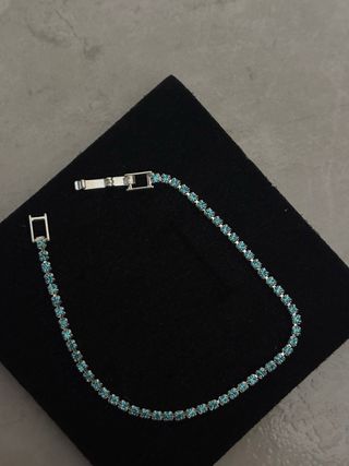 Bracciale tennis acciaio inossidabile blu