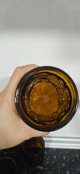 Conjunto vasos whisky y cubitera ámbar