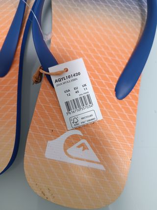 Chanclas Quiksilver Talla 45 Azul Naranja