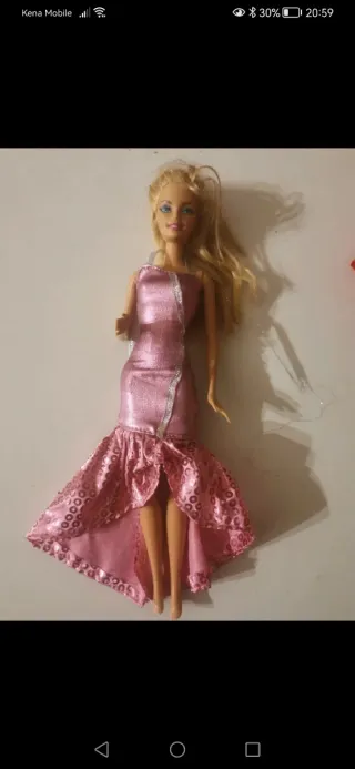 Bambola Barbie vestito rosa paillettes