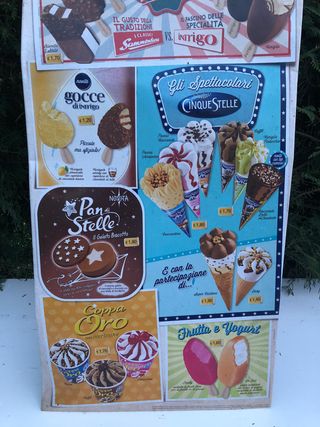 Cartello Sammontana vintage gelati insegna bar
