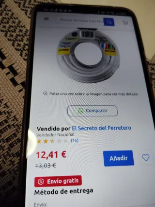 Cable Manguera Plana Carrefour 10m 2x0,75mm²