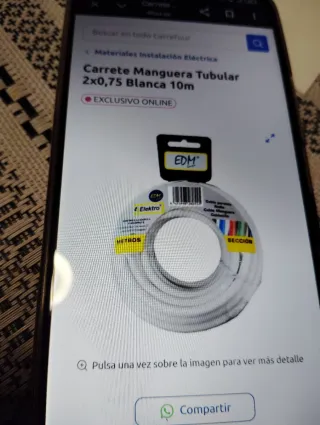 Cable Manguera Plana Carrefour 10m 2x0,75mm²